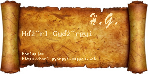 Hörl Györgyi névjegykártya